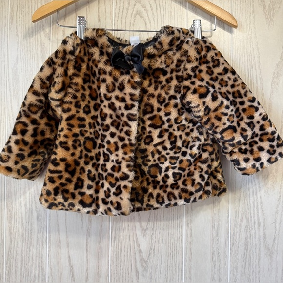 Little Me Jacket Infant Girls' 18 Months Soft Faux Fur Leopard Print Dress Coat - Picture 1 of 5